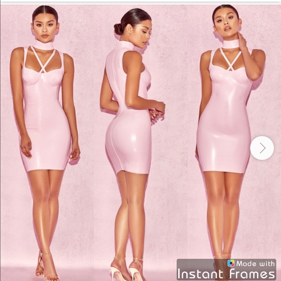 House of CB | Dresses | House Of Cb Lysandra Pink Latex Dress Sz L |  Poshmark